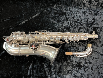 1923 Vintage HN White Model King Alto Sax in Original Silver - Serial # 63400