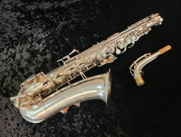 GORGEOUS Buescher 140 Silver Post 'B' Aristocrat Alto with Gold-Wash Bell #336915 - As-Is